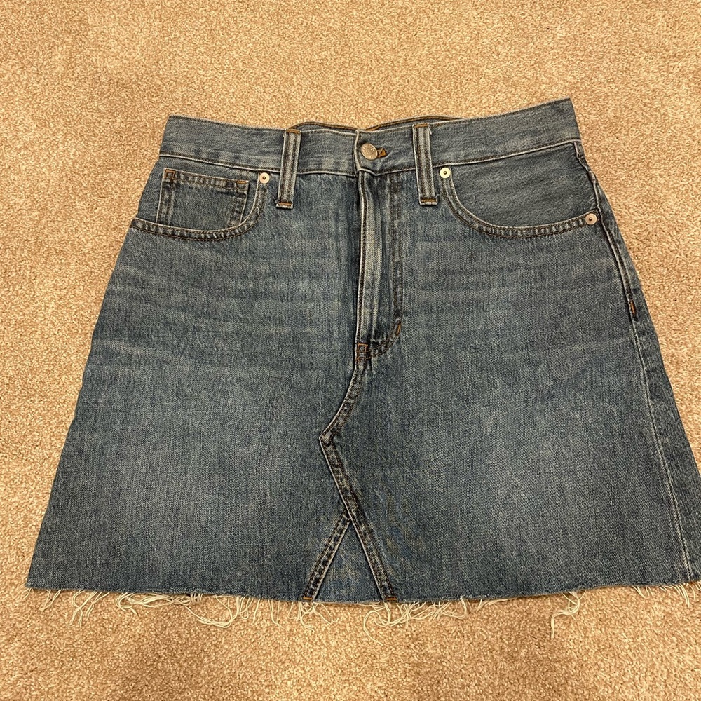 Madewell rigid denim a-line skirt